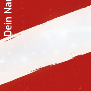 Eine individuelle Fußballsammelkarte in den Farben rot und weiß.