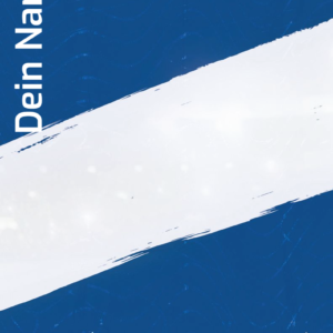 Eine individuelle Fußballsammelkarte in den Farben blau und weiß.